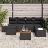  Set od 7 vrtnih sofa s jastučićima crni poli ratan | shoptok.hr
