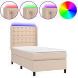  box spring madrac LED cappuccino 90x200cm umjetna koža | shoptok.hr