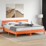Maison Chic Posteljni okvir - Dvoposteljna postelja - Zakonska postelja brez vzmetnice vošč. rjav 200x200 cm borovina-J4601, (21764818) | Shoptok.si