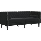  3-dijelni set sofa Chesterfield crni baršunasti | shoptok.hr