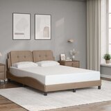 vidaXL Posteljni okvir z vzglavjem kapučino 120x200 cm umetno usnje, (21111353) | Shoptok.si