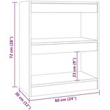 Ormarić za knjige / pregrada boja dimljenog hrasta 60x30x72 cm | Eponuda.com