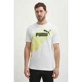 Puma Bombažna kratka majica POWER moška, bela barva, 678960