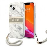 Guess GUHCP13SKMABGR za iPhone 13 Mini - siv marmor shock silikonski ovitek s sivo zapestnico Cene