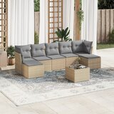 vidaXL 8-dijelni set vrtnih sofa od poliratana s jastucima bež Cijene