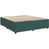 vidaXL Box spring postelja z vzmetnico temno zelena 200x200 cm žamet, (21308843) | Shoptok.si