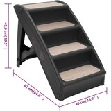  Sklopive stepenice za pse crne 62 x 40 x 49,5 cm | shoptok.hr