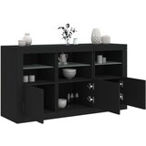 vidaXL Komoda z LED lučkami črna 123x37x67 cm Cene