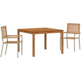 vidaXL 3-dijelni vrtni set za obedovanje bež poli ratan, skupljive stolice za baštu s jastučićima - set od 2 u bež poli ratan | shoptok.hr