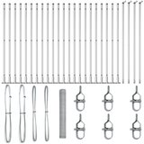 vidaXL Heksagonalna Ograda 1.2x50 m Pocinčani Čelik, Ogradni Stupovi s Temeljima 13 kom Ø32mm 68.5cm Pocinčani Čelik | shoptok.hr