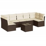  8-dijelni set vrtnih sofa s jastucima smeđi od poliratana | shoptok.hr