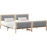  Krevetna konstrukcija s uzglavljem Svijetlo siva 200 x 200 cm | shoptok.hr