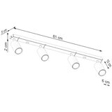 Nice Lamps Ciglasta stropna svjetiljka 6x81 cm Etna – | shoptok.hr