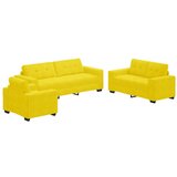  Set sofe od 3 dijela s jastucima žute boje od baršuna | shoptok.hr