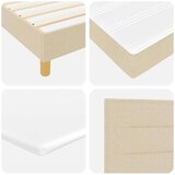  LED Box Spring Krevet s madracem Krema 140 x 190 cm tkanina | shoptok.hr