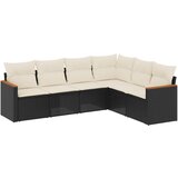  6-dijelni set vrtnih sofa s jastucima crni od poliratana | shoptok.hr