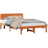  Krevetna konstrukcija s uzglavljem Vosak smeđa 135 x 190 cm | shoptok.hr