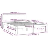 Za krevet od masivne borovine bijeli 140 x 190 cm | shoptok.hr