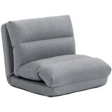 Nesta Zložljiv talni stol, 6-stopenjsko nastavljivo naslonjalo, debelo oblazinjenje, funkcija postelje, laneni videz, siv, 70x41x56 cm, (5000493806) | Shoptok.si