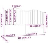  Uzglavlje za krevet crno 206 x 4 x 110 cm od masivne borovine | shoptok.hr