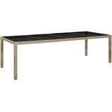  Vrtni stol bež 250x100x75 cm od kaljenog stakla i poliratana | shoptok.hr