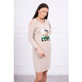 Kesi Beige dress with love print | shoptok.hr