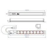 Boschmann PDU Basic ALU 19'' 1U 8xšuko crveni, osigur.10A, ulaz C14, 2m | Eponuda.com