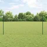 vidaXL Stebri za ograjo 11 kosov U-kanal zelena 120 cm jeklo, Šesterokotna ograja zelena 1.2x50 m jeklo Cene