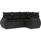  4-dijelni set vrtnih sofa od poliratana s jastucima crni | shoptok.hr