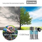 COLORWAY Punjive Baterije AA USB 1200 mAh 1.5V (2 komada) | shoptok.hr