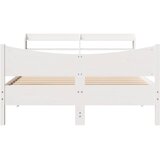  Okvir za krevet s uzglavljem bijeli 150 x 200 cm borovina | shoptok.hr