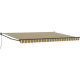 vidaXL Ručna uvlačna tenda Zelena i Žuta 450x300 cm, Tenda zamjenska tkanina za okvir 4.5x3 m Zelena i Žuta | shoptok.hr