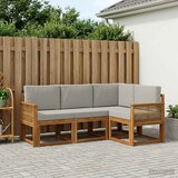  Set vanjskih sofa 4 kom. Prirodna i svjetlosiva Poliester | shoptok.hr