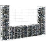  Gabionska košara U-oblika s 2 stupa 140 x 20 x 100 cm željezna | shoptok.hr
