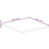 Stolna Mizna plošča 50x50x3,8 cm kvadratna trden mangov les, (21410852) | Shoptok.si