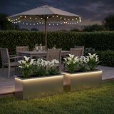  Vrtna posuda za sadnju s LED svjetlom 2 kom. Srebrna - Pocinčani čelik 40 x 100 x 40 cm 2 | shoptok.hr