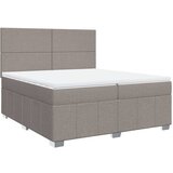 vidaXL Box spring postelja z vzmetnico taupe 200x200 cm blago, (21308322) | Shoptok.si
