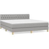 vidaXL Box spring postelja z vzmetnico svetlo siva 180x200 cm blago, (20789989) Cene