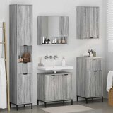 vidaXL Set namještaja za kupaonicu Siva Sonoma Inženjersko drvo, Metal | shoptok.hr