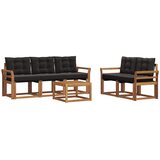  Set vanjskih sofa 6 kom. Prirodna i crna | shoptok.hr