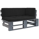  Kutna vrtna sofa od paleta od sivo impregnirane borovine u