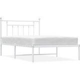  Metalni okvir za krevet s uzglavljem bijeli 107x203 cm | shoptok.hr