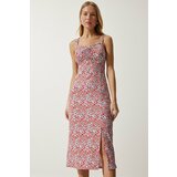 Happiness İstanbul Women's Orange Double Strap Patterned Knitted Dress cene