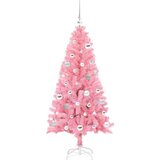 vidaXL Božično drevo med 150 LED z stojalom Roza 150 cm PVC | Shoptok.si