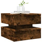 vidaXL Ormarić za uzglavlje LED boja dimljenog hrasta 50x50x40 cm | shoptok.hr