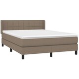  Box spring postelja z vzmetnico taupe 140x200 cm blago, (20897316) | Shoptok.si