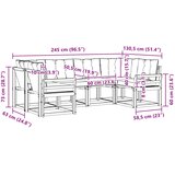  Set vanjskih sofa 6 kom. Prirodna i bež Smeđa 245 x 130,5 x 73 cm | Shoptok.si