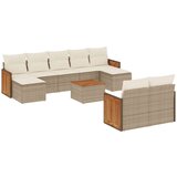  10-dijelni set vrtnih sofa s jastucima bež od poliratana | shoptok.hr