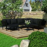  Sedežna garnitura z blazinami 8-delna črna pvc | Shoptok.si