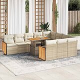  11-dijelni set vrtnih sofa od poliratana s jastucima bež bagrem | shoptok.hr